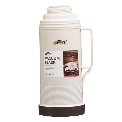 Термос TAKE IT EASY, 1 л, со стеклянной колбой, сохраняет тепло 12 ч, с кружкой, нержавеющая сталь, коричневый