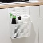 Корзина для хранения навесная на дверцу «Лофт», 24.5×9.5×31.5 см, белый - Фото 1