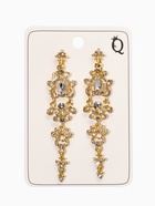 Клипсы для ушей висячие со стразами QF «Ажур», капли с завитками, цвет белый в золоте - Фото 5