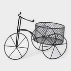 Подставка для цветов Доляна «Велосипед», d=8 см, 18×10×13 см, цвет чёрный - Фото 1