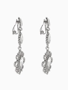 Серьги клипсы для ушей висячие со стразами QF «Ажур», белые в серебре - Фото 8