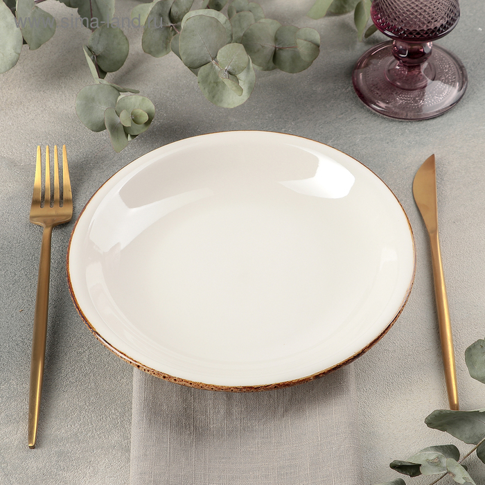 Тарелка фарфоровая глубокая «Глеам», 400 мл, цвет белый - Фото 1