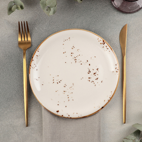 Тарелка фарфоровая десертная «Элиганс», d=19 см, цвет белый