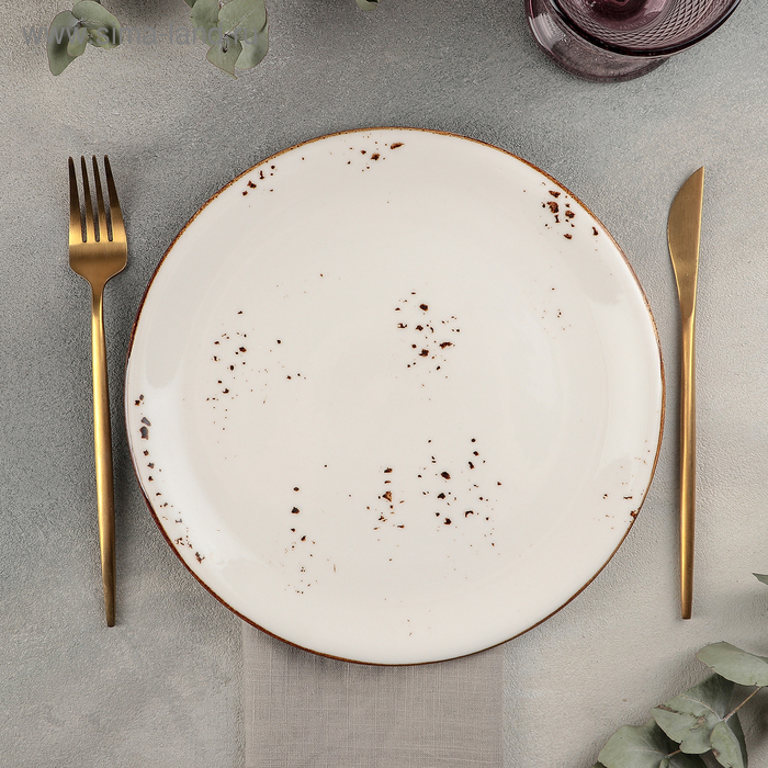 Тарелка обеденная BY BONE «Элиганс», d=25 см, фарфор, белая - Фото 1