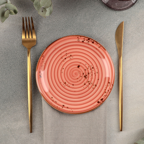 Тарелка фарфоровая пирожковая «Латерит», d=15 см, цвет оранжевый