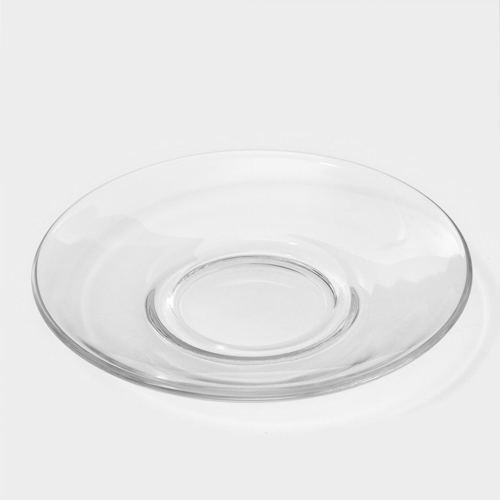 Блюдце стеклянное «Гламур», d=13,2 см, цвет прозрачный - фото 1905320033