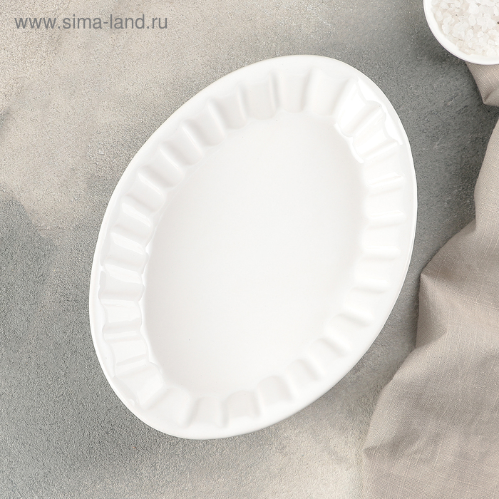 Блюдо для запекания «Лора», 22,5×16,5×5 см, цвет белый - Фото 1