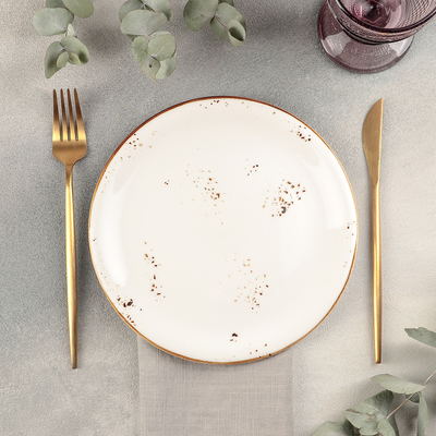 Тарелка керамическая обеденная «Элиганс», d=21 см, цвет белый