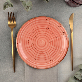 Тарелка фарфоровая десертная «Латерит», d=19 см, цвет оранжевый