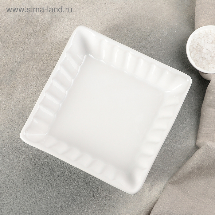 Блюдо для запекания "Лора" 18,5х18,5х5 см, цвет белый - Фото 1
