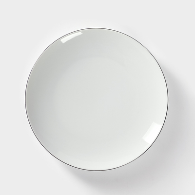 Тарелка фарфоровая «Палитра», d=24 см, белая