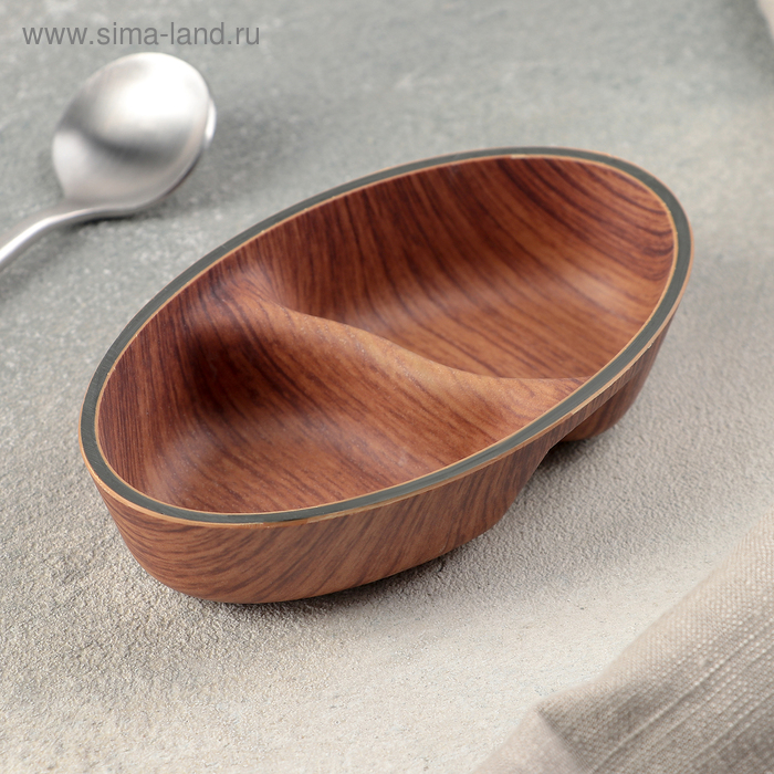 Соусник двойной 11х6,5х2 см - Фото 1