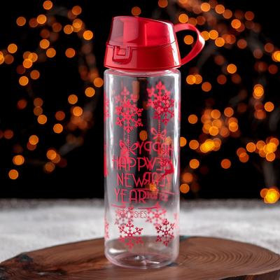 Бутылка для воды пластиковая Herevin «С новым годом», 770 мл, цвет прозрачный