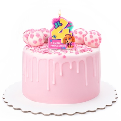 Свеча в торт «С Днем рождения», цифра 4,Щенячий патруль