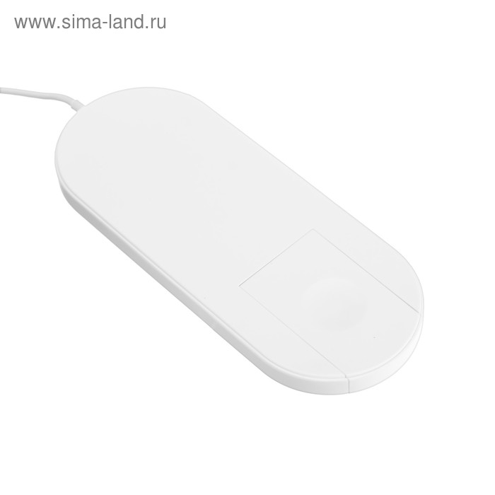 Беспроводное зарядное устройство LuazON для часов и телефонов, модель LCC-85, 2 A, 1м, белое - Фото 1