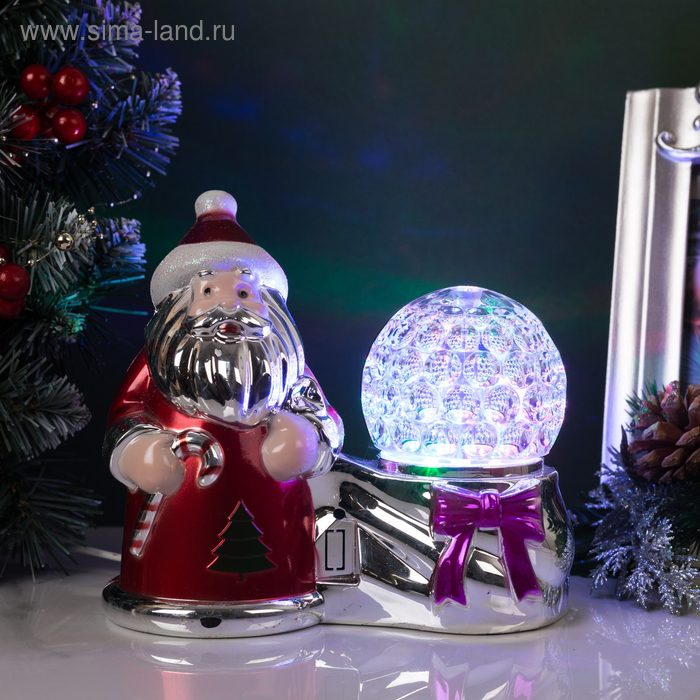 УЦЕНКА Световая фигура «Дед Мороз и шар», 3 LED, 220 В - Фото 1