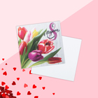 Открытка мини  «8 марта», тюльпаны букет, 7 × 7 см - фото 318275181