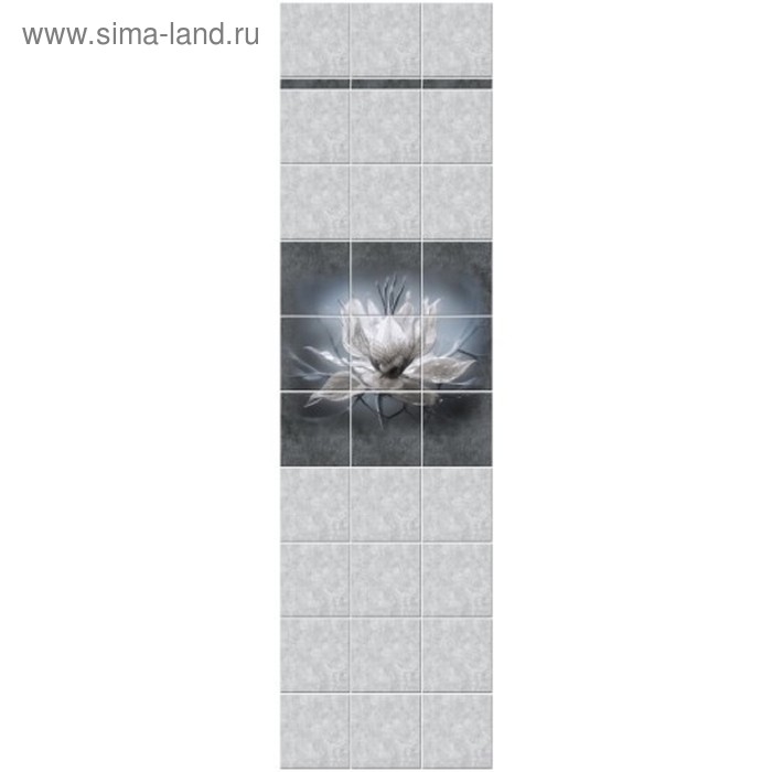 Стеновая панель ПВХ «Акватон. Новита Аврора», узор, 2700×250 мм, цвет серый - Фото 1
