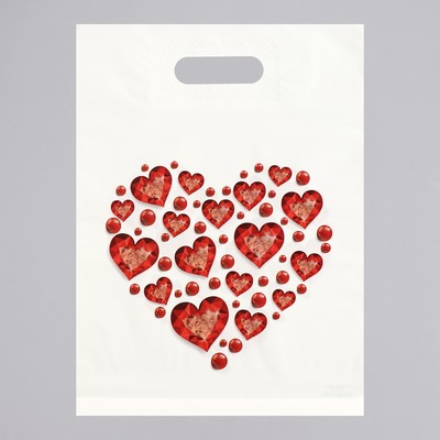 Пакет полиэтиленовый с вырубной, усиленной ручкой, 31 х 40 см, 60 мкм