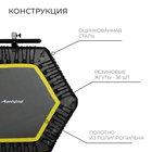 Батут для фитнеса, d=115 см, с ручкой, чёрно-жёлтый - Фото 3