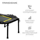 Батут для фитнеса, d=115 см, с ручкой, чёрно-жёлтый - Фото 4