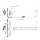 Смеситель для ванны Accoona A71109, однорычажный, латунь, хром - фото 22449402