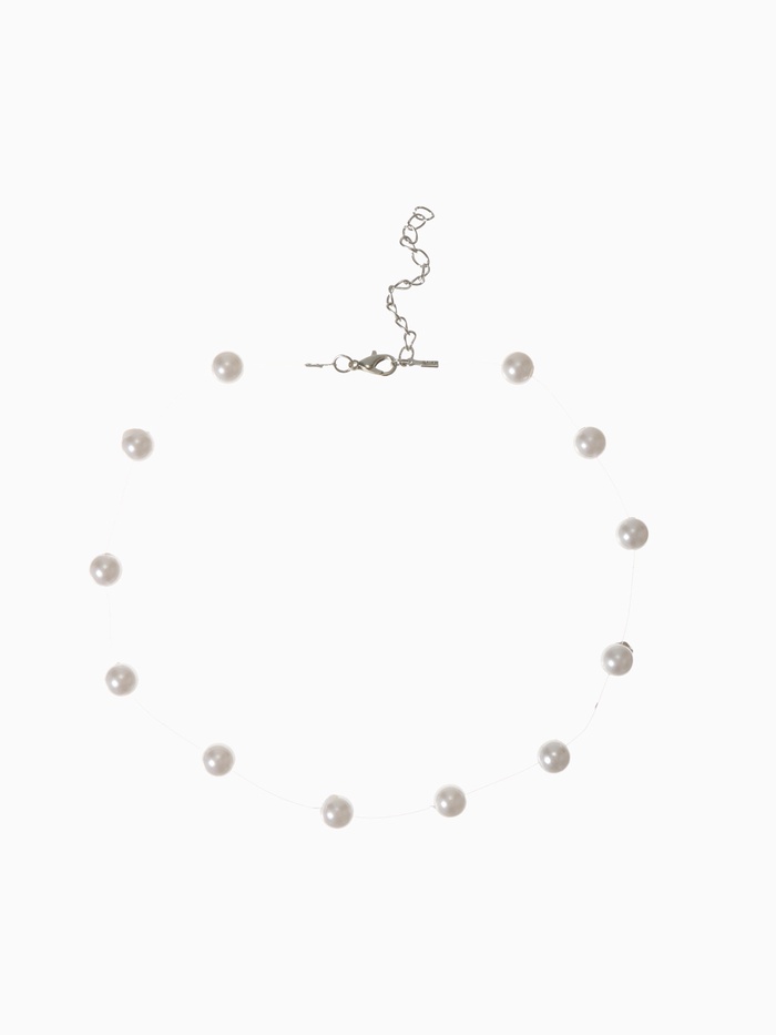 Бусы на леске «Жемчуг» шар №8, белые в серебре, 30 см - Фото 1