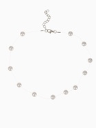 Бусы на леске «Жемчуг» шар №8, цвет молочный в серебре, 30 см - Фото 1