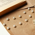 Бусы на леске «Жемчуг» шар №8, цвет молочный в серебре, 30 см - Фото 8