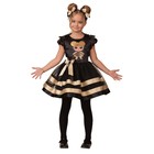 Карнавальный костюм «Золотая пчёлка», платье, ободок с помпонами, р. 32, рост 122 см - фото 8926263