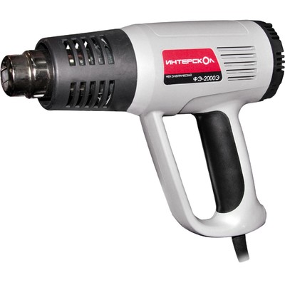 Фен технический «ИНТЕРСКОЛ» ФЭ-2000Э, 2000 Вт, 80-600 °С, 300/500 л/мин