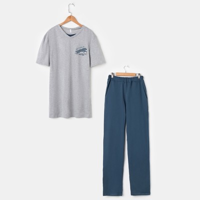Костюм мужской (футболка, брюки) «Эрик», цвет серый, размер 48
