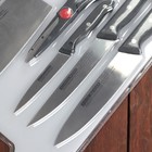 Набор кухонных принадлежностей, 6 предметов: ножи 10 см, 15 см, 15 см, 18 см, ножницы, доска, цвет чёрный - Фото 2