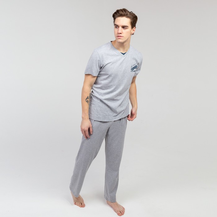 Костюм мужской (футболка, брюки) «Эрик», цвет серый, размер 46 - Фото 1