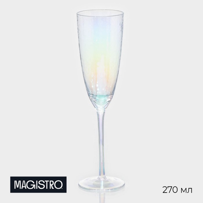 Бокал из стекла для шампанского Magistro «Жемчуг», 270 мл, цвет перламутровый - фото 1908524833