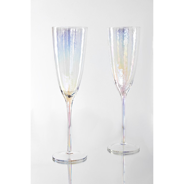 Бокал из стекла для шампанского Magistro «Жемчуг», 270 мл, цвет перламутровый - фото 1908524839