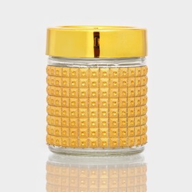 Банка стеклянная для сыпучих продуктов «Голд», 300 мл, 8,5×10,5 см, цвет золотой