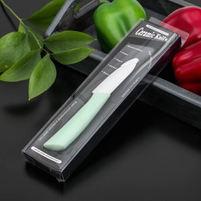 Нож кухонный керамический «Симпл», лезвие 8 см, ручка soft touch, цвет МИКС - фото 1908226740