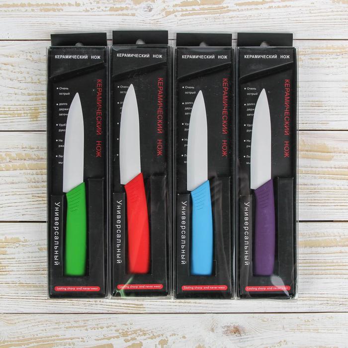 Нож кухонный керамический «Симпл», лезвие 10,5 см, цвет МИКС - фото 1890596466