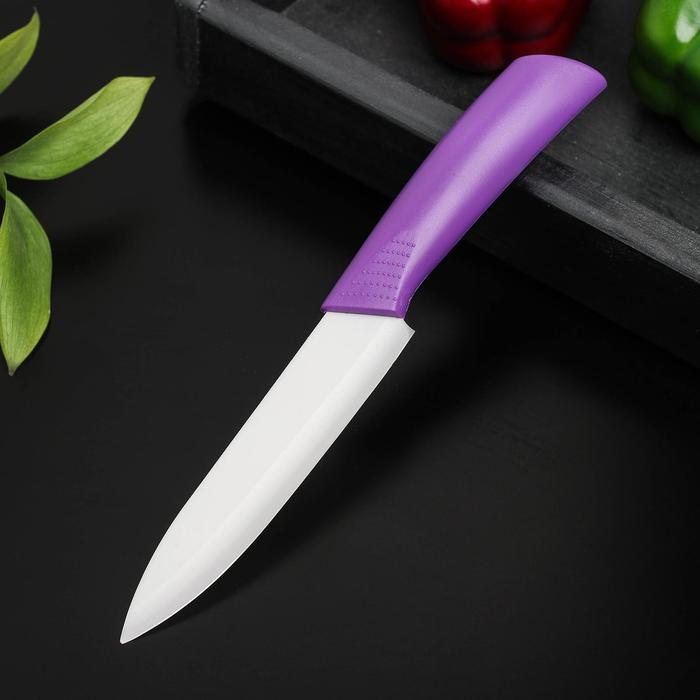 Нож кухонный керамический «Симпл», лезвие 12,5 см, ручка soft touch, цвет МИКС - фото 1908226754