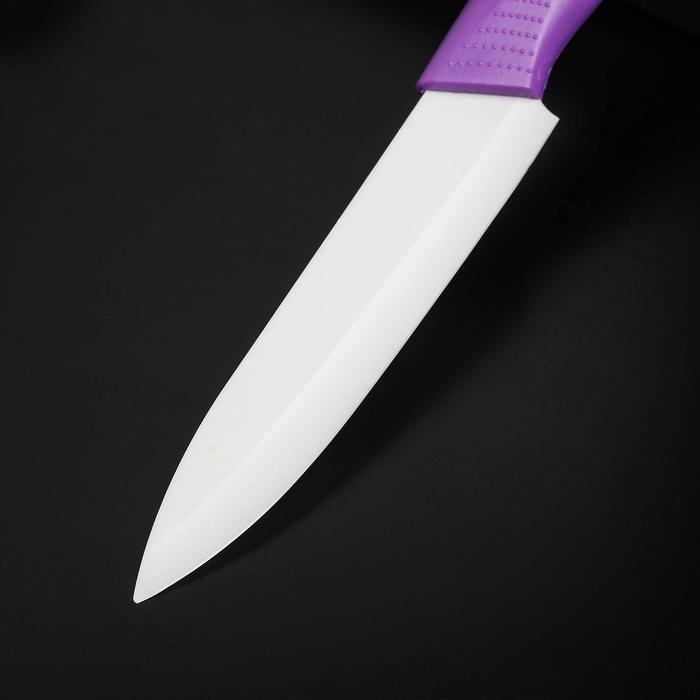 Нож кухонный керамический «Симпл», лезвие 12,5 см, ручка soft touch, цвет МИКС - фото 1908226755
