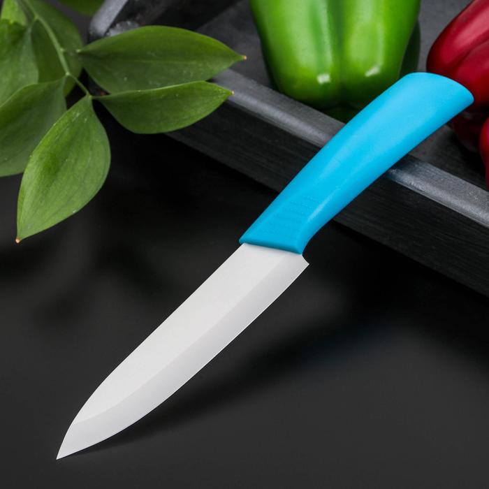 Нож кухонный керамический «Симпл», лезвие 12,5 см, ручка soft touch, цвет МИКС - фото 1908226757