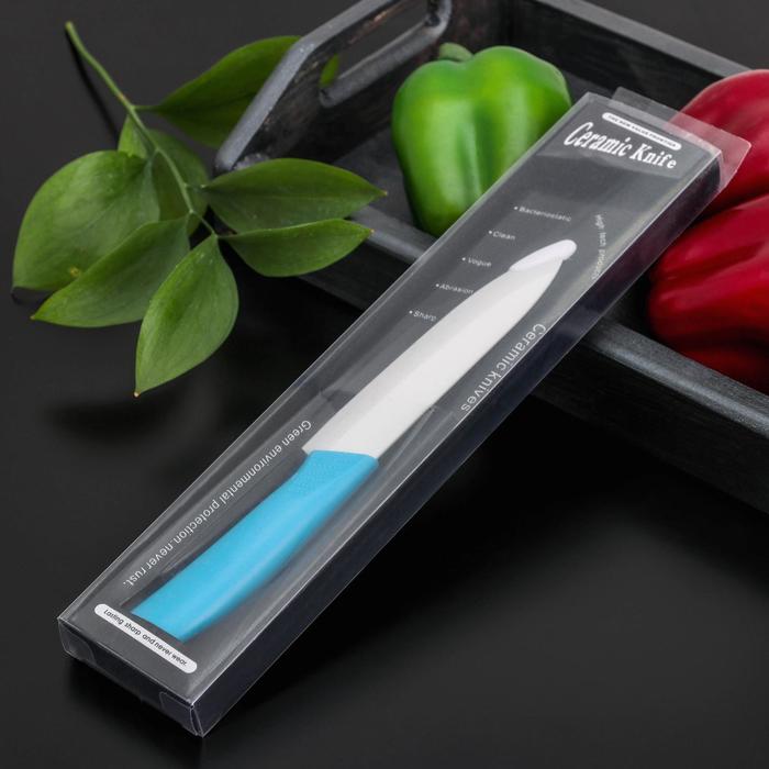 Нож кухонный керамический «Симпл», лезвие 12,5 см, ручка soft touch, цвет МИКС - фото 1908226760