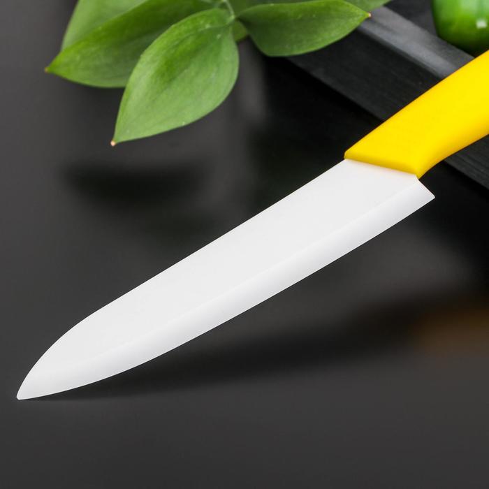 Нож кухонный керамический «Симпл», лезвие 15 см, ручка soft touch, цвет МИКС - фото 1908226764