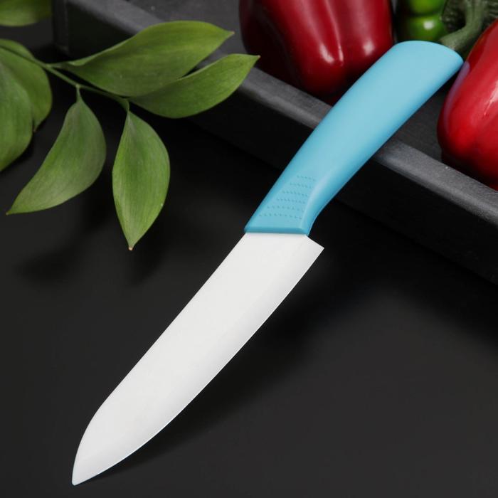 Нож кухонный керамический «Симпл», лезвие 15 см, ручка soft touch, цвет МИКС - фото 1908226765