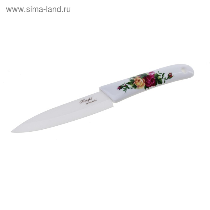 Керамический нож "Роза" лезвие 7 см, цвета МИКС - Фото 1