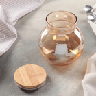 Банка стеклянная для сыпучих продуктов «Бабл», 800 мл, 13×14 см, цвет золотой - Фото 3