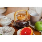 Заварочный чайник «Эко. Бабл», 800 мл, 18×13.5×12.5 см, с бамбуковой крышкой, металлический фильтр, стекло, прозрачный - Фото 8