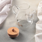 Чайник стеклянный заварочный с бамбуковой крышкой и металлическим фильтром «Эко. Восток», 1 л, 20×13×19,5 см - Фото 2