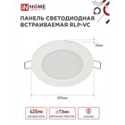 Панель светодиодная IN HOME RLP-VC, 6 Вт, 230 В, 4000 К, 420 Лм, 95x30 мм, круглая, белая (комплект 2 шт) - фото 24144233